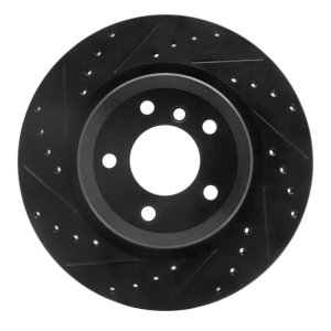 BMW 335XI Brake Rotor (1) - Rear Left - R1 Concepts - Drilled & Slotted - Black - `06-`15